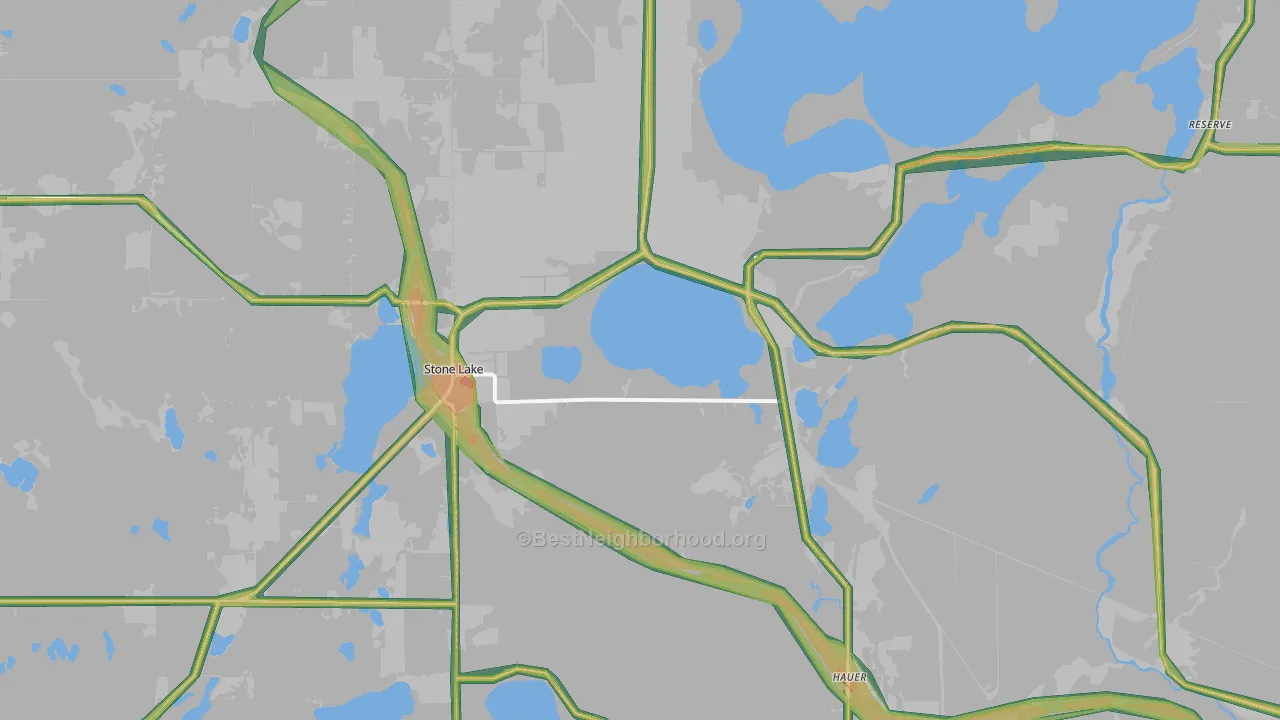 54876, WI Map of Noise Levels in 54876