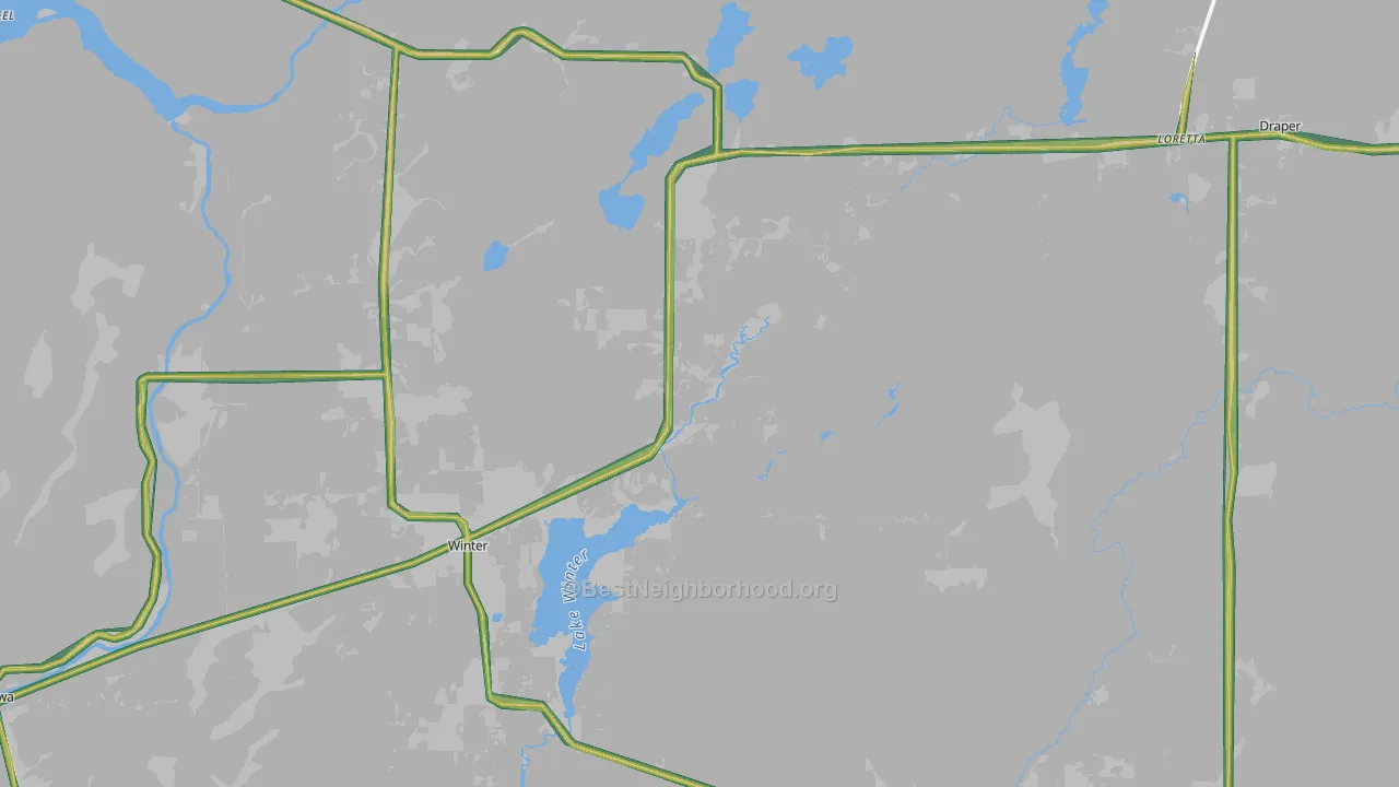 54896, WI Map of Noise Levels in 54896