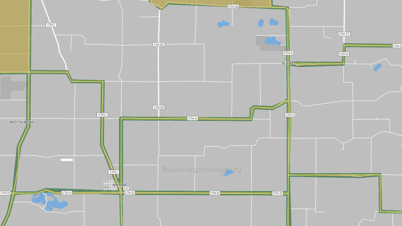 54909, WI Map of Noise Levels in 54909