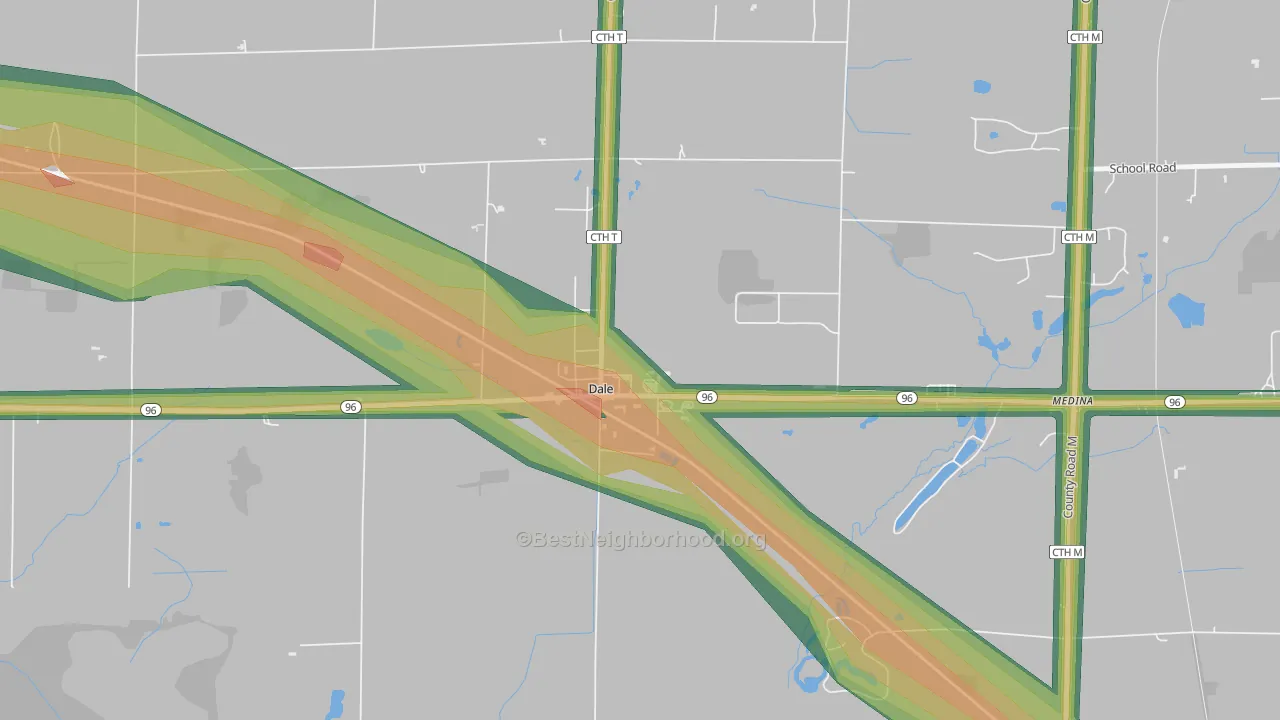 54931, WI Map of Noise Levels in 54931