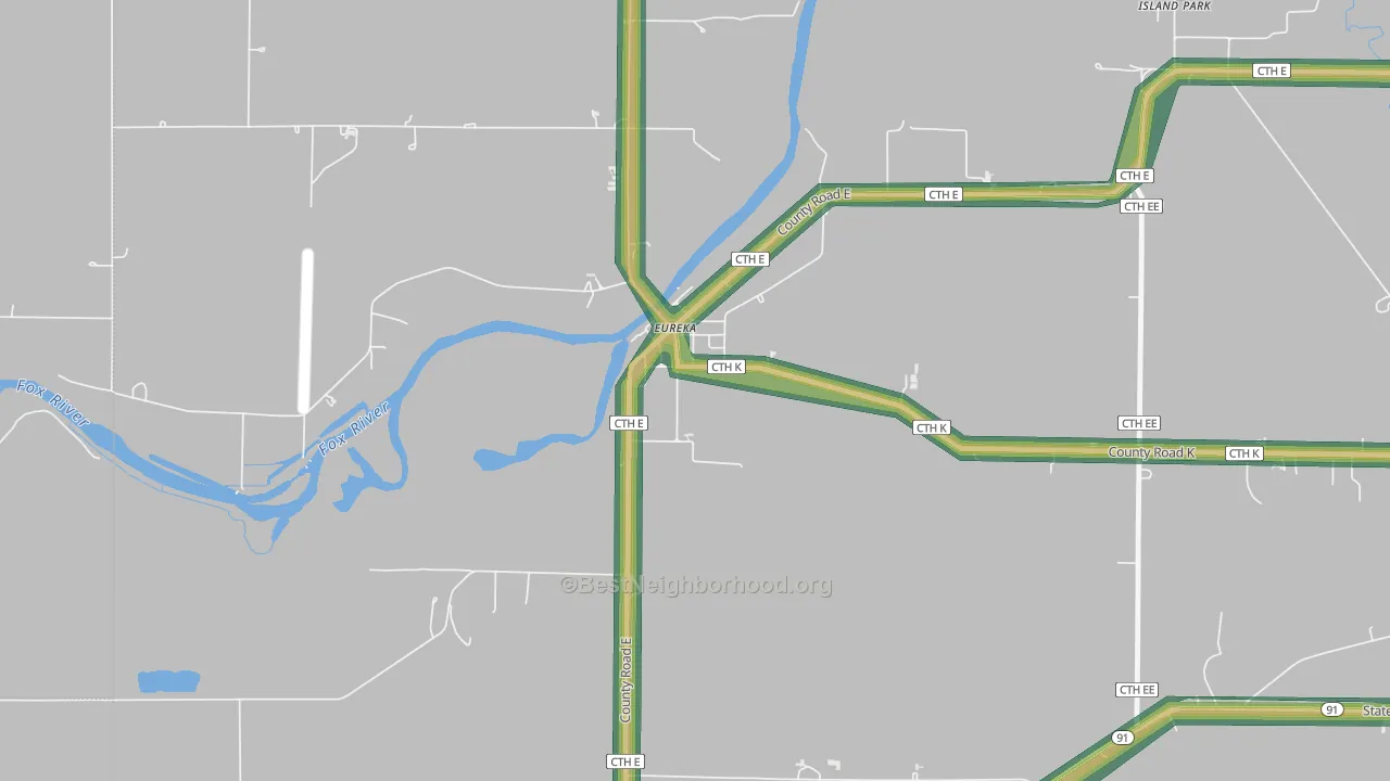 54934, WI Map of Noise Levels in 54934