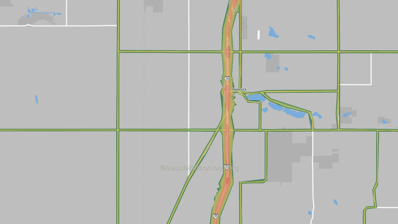54943, WI Map of Noise Levels in 54943