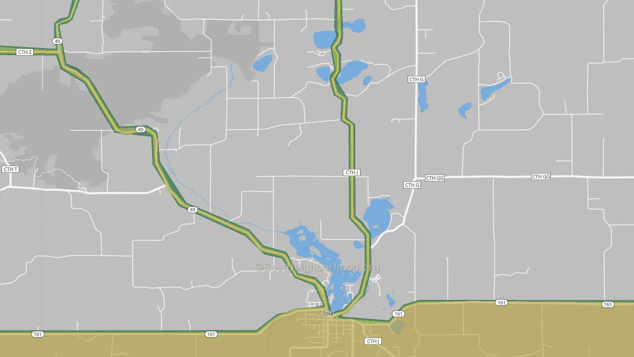 54945, WI Map of Noise Levels in 54945
