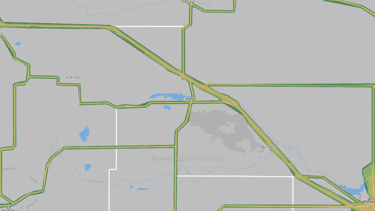 54950, WI Map of Noise Levels in 54950