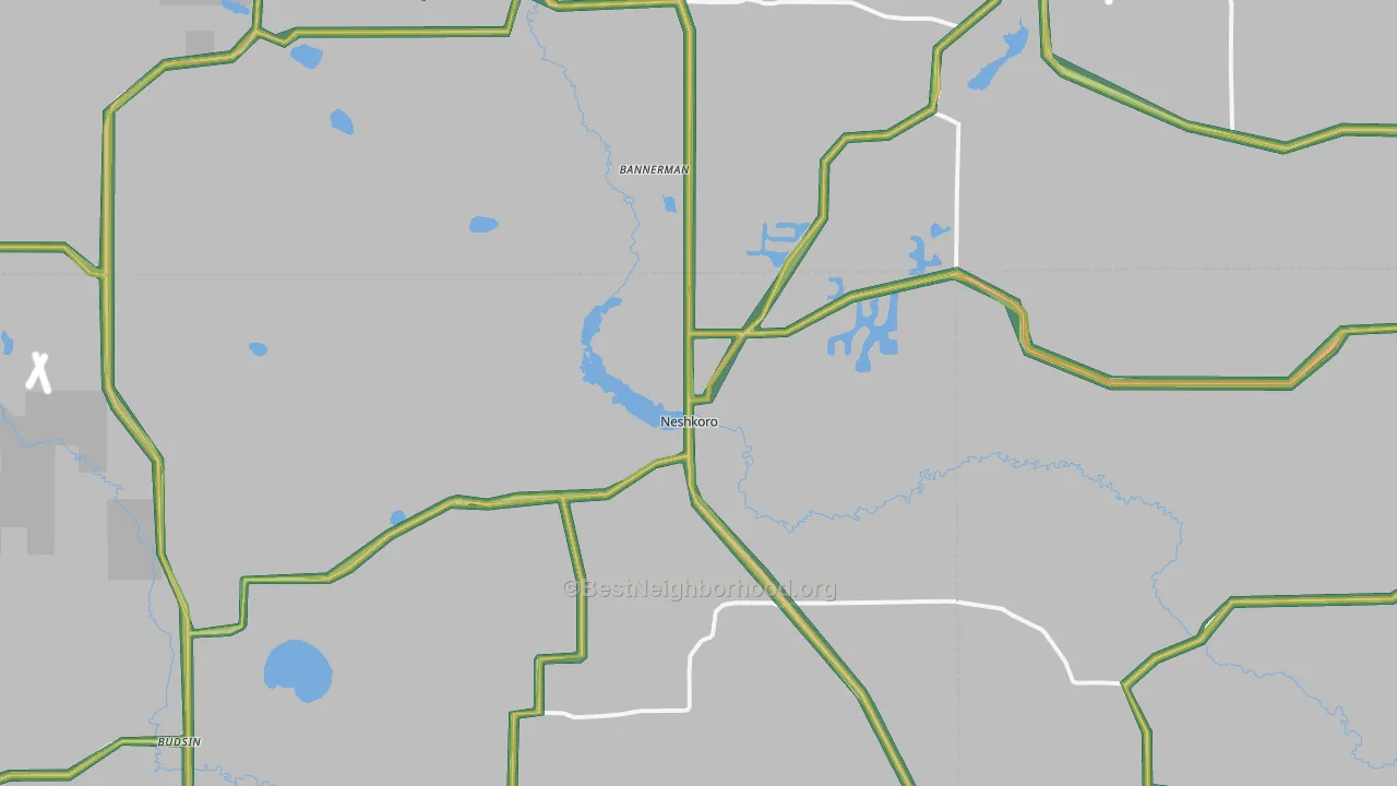 54960, WI Map of Noise Levels in 54960