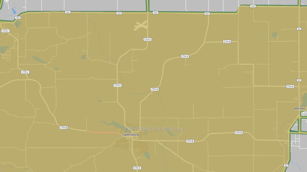 54962, WI Map of Noise Levels in 54962