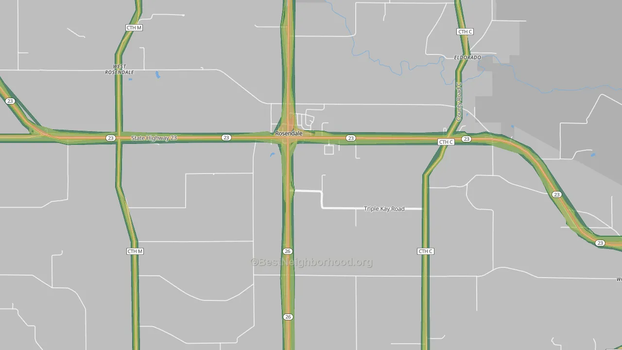 54974, WI Map of Noise Levels in 54974