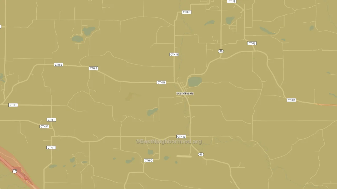 54977, WI Map of Noise Levels in 54977