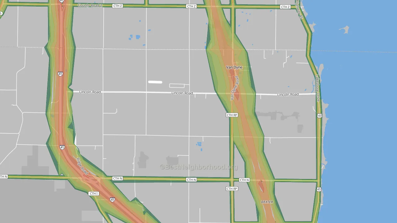 54979, WI Map of Noise Levels in 54979