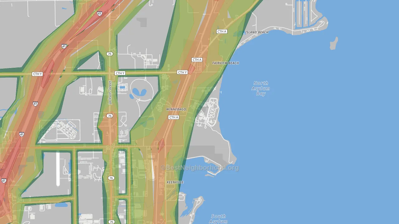 54985, WI Map of Noise Levels in 54985