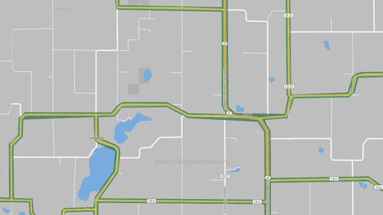 55017, MN Map of Noise Levels in 55017