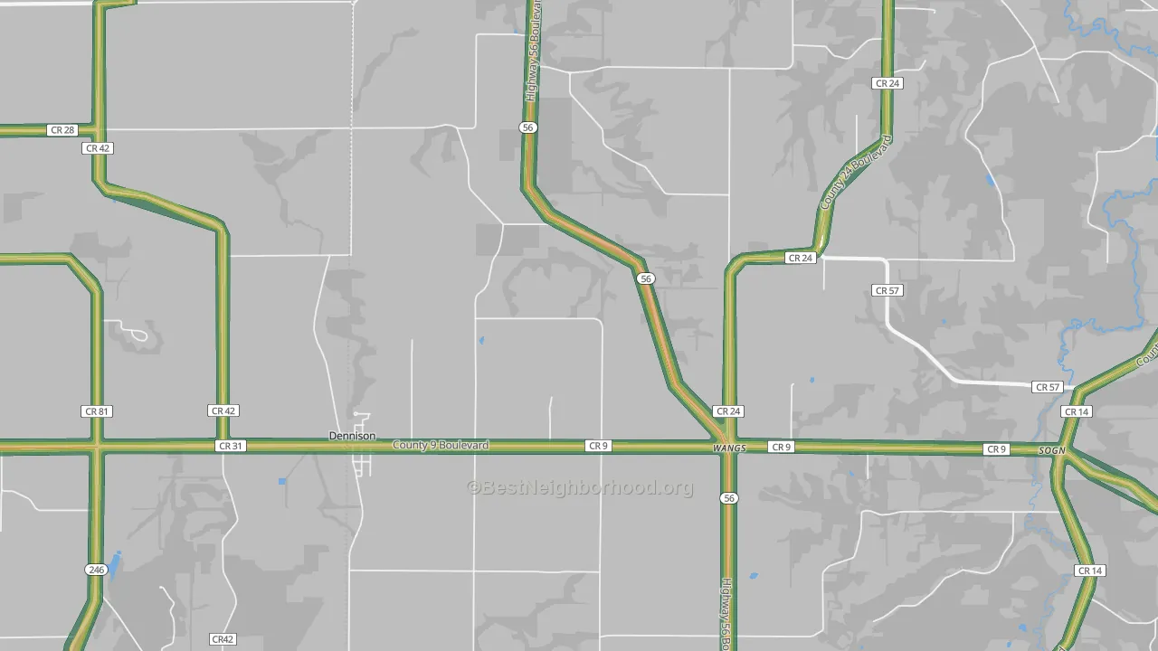 55018, MN Map of Noise Levels in 55018