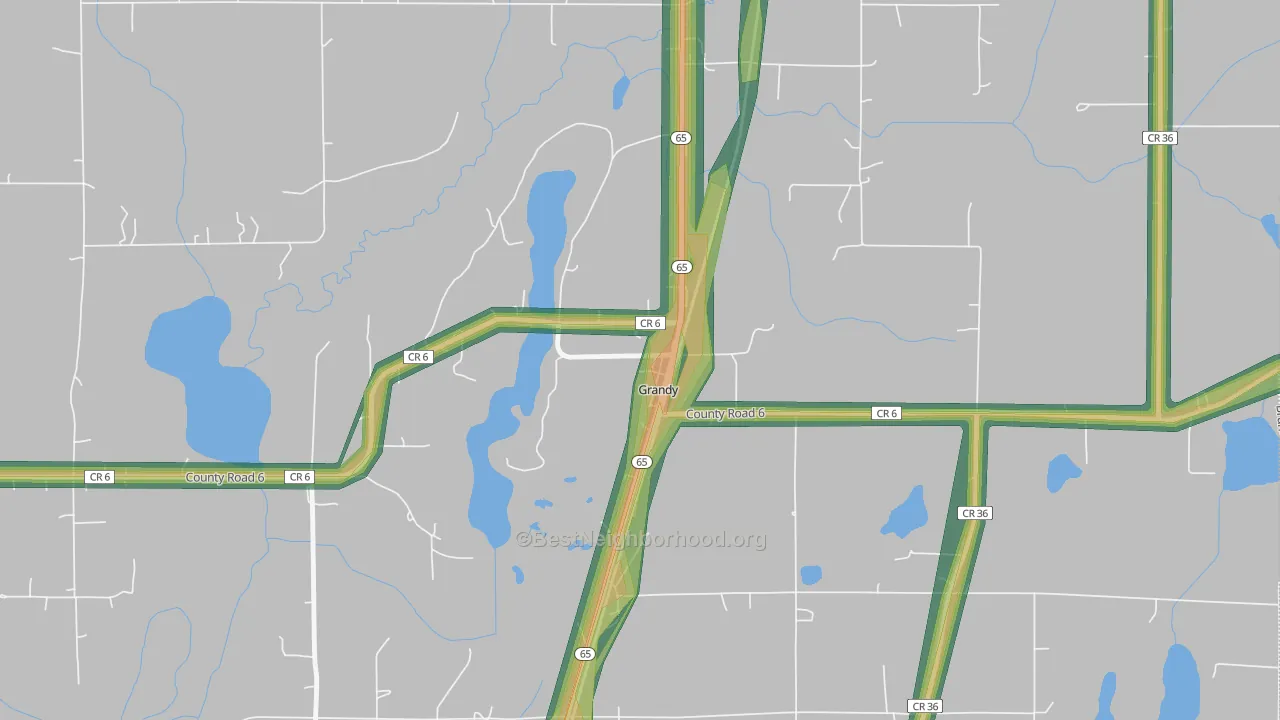 55029, MN Map of Noise Levels in 55029
