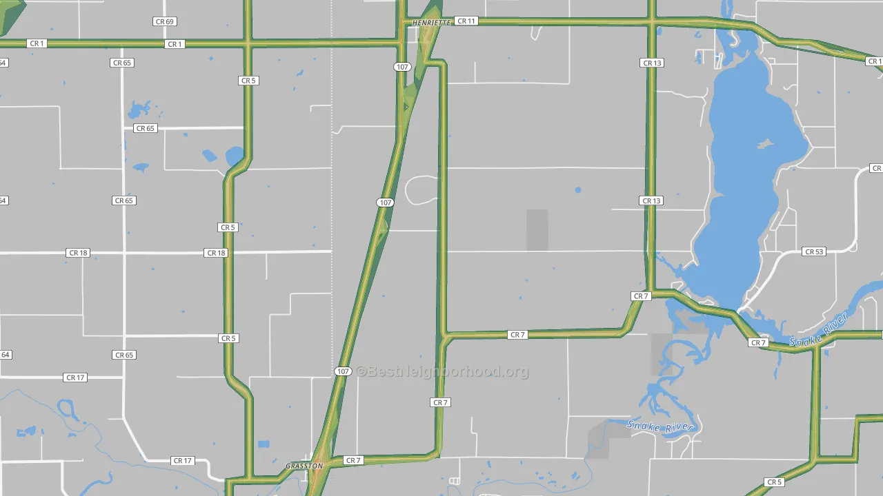 55030, MN Map of Noise Levels in 55030