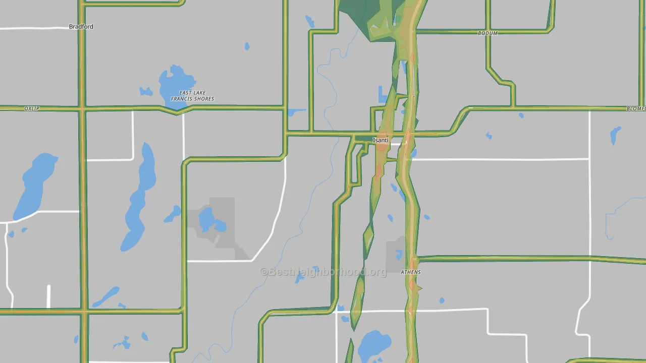 55040, MN Map of Noise Levels in 55040