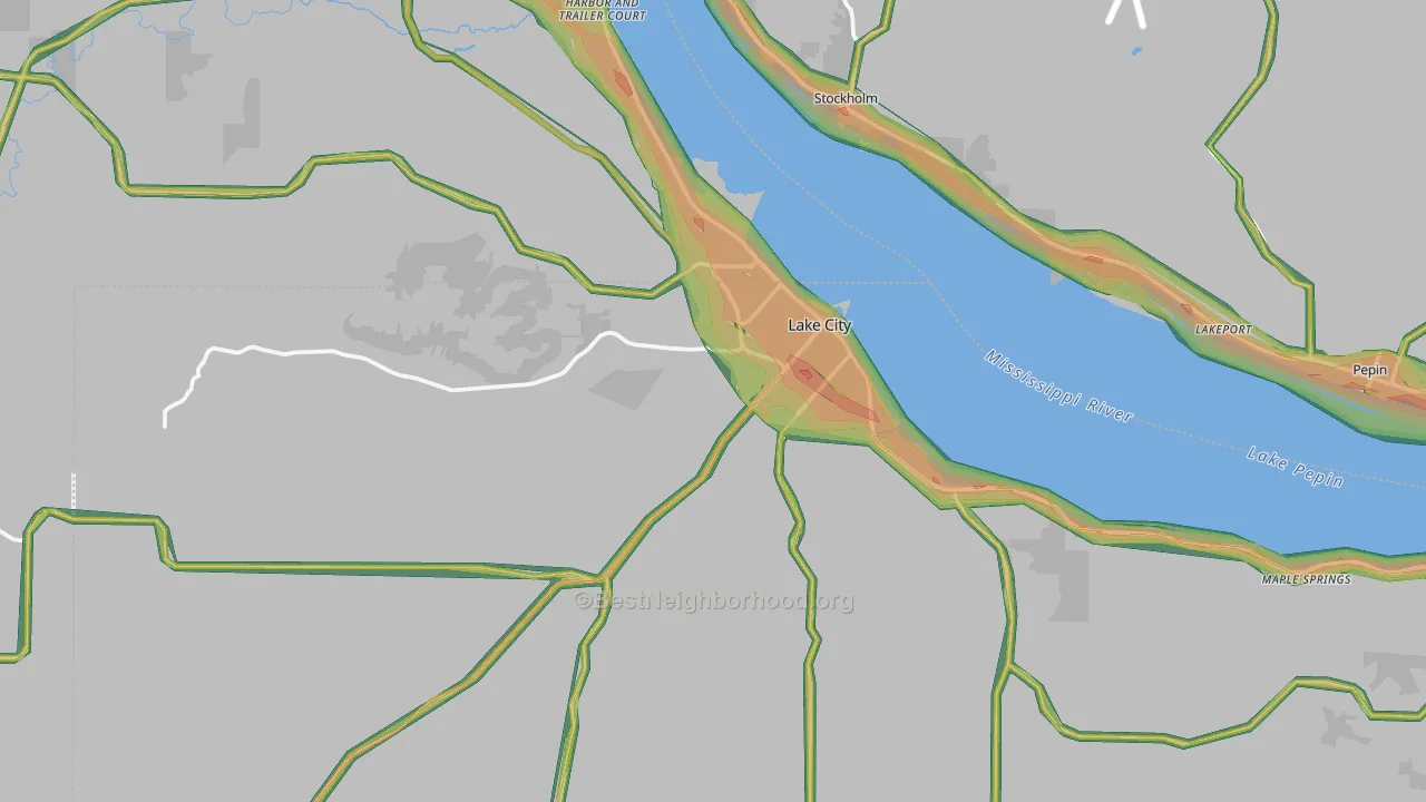 55041, MN Map of Noise Levels in 55041