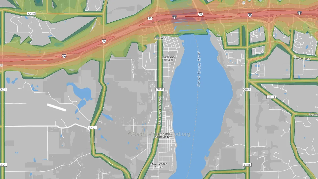 55043, MN Map of Noise Levels in 55043