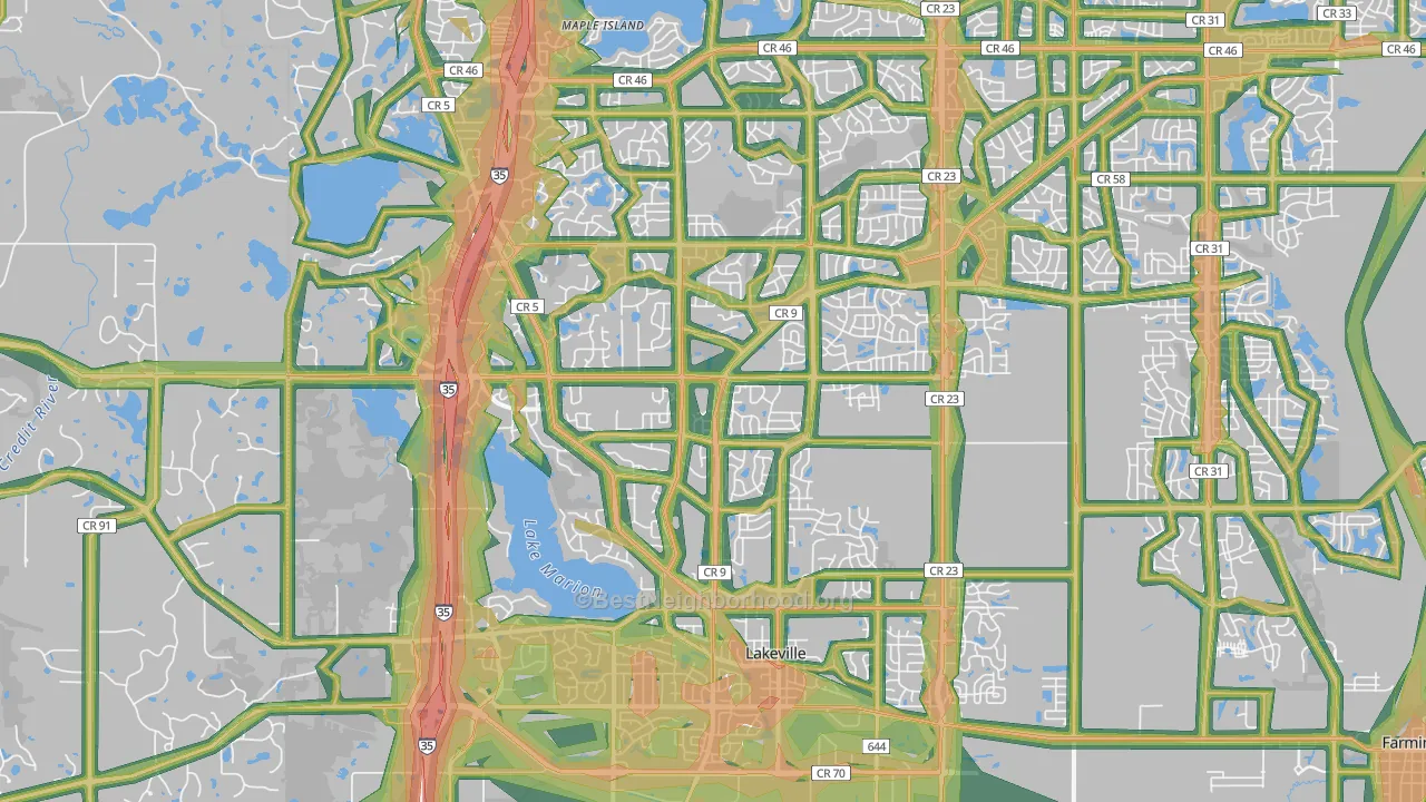 55044, MN Map of Noise Levels in 55044