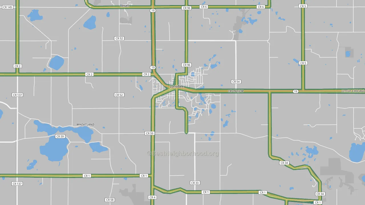 55046, MN Map of Noise Levels in 55046