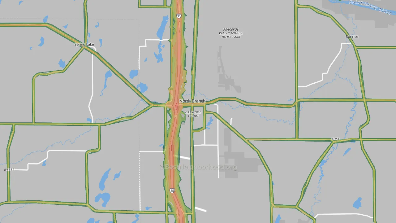 55056, MN Map of Noise Levels in 55056