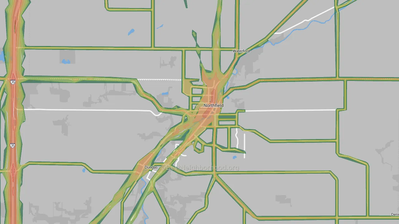 55057, MN Map of Noise Levels in 55057