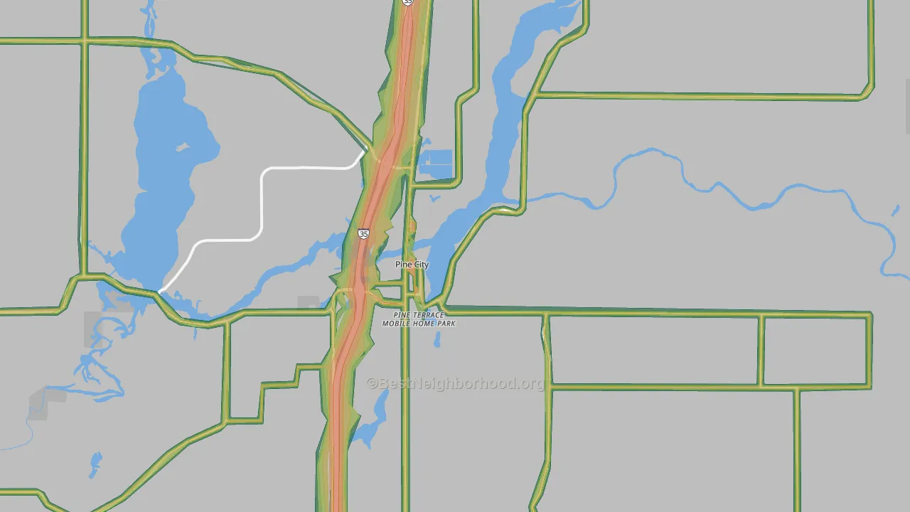 55063, MN Map of Noise Levels in 55063