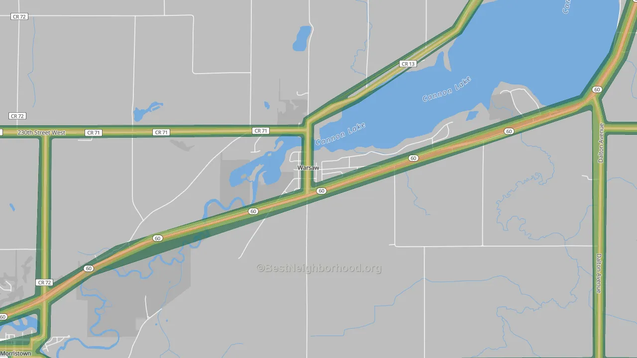 55087, MN Map of Noise Levels in 55087