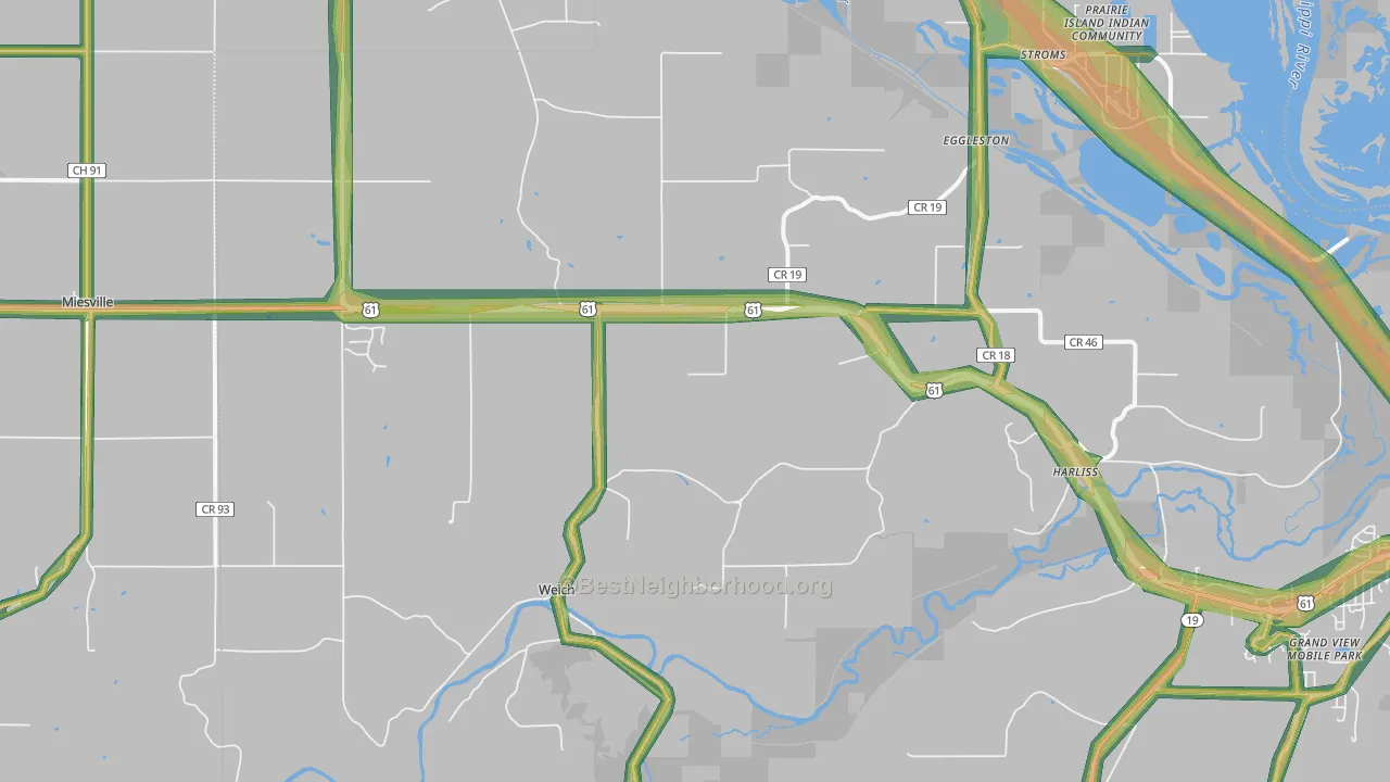55089, MN Map of Noise Levels in 55089