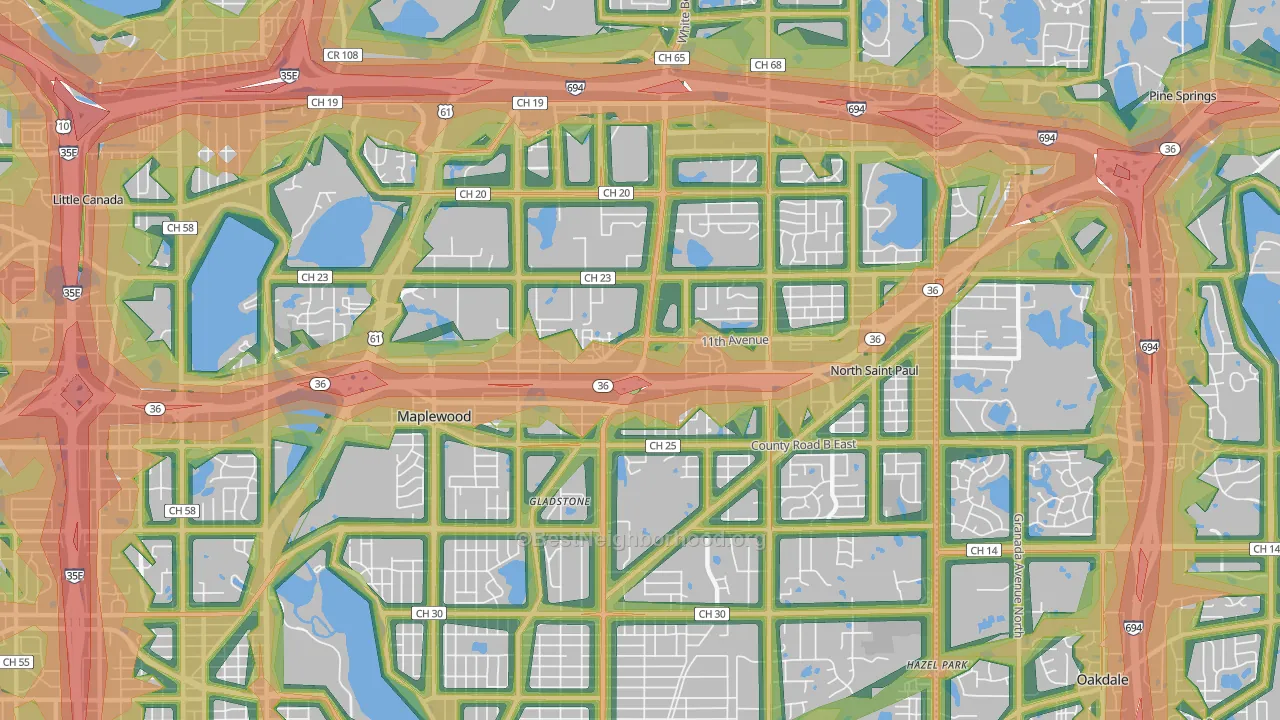 55109, MN Map of Noise Levels in 55109