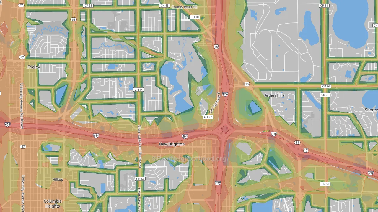 55112, MN Map of Noise Levels in 55112