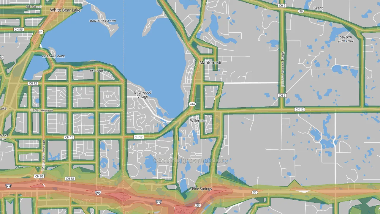 55115, MN Map of Noise Levels in 55115