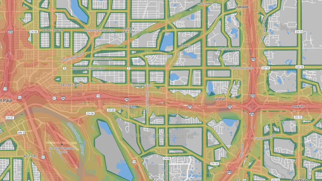 55119, MN Map of Noise Levels in 55119