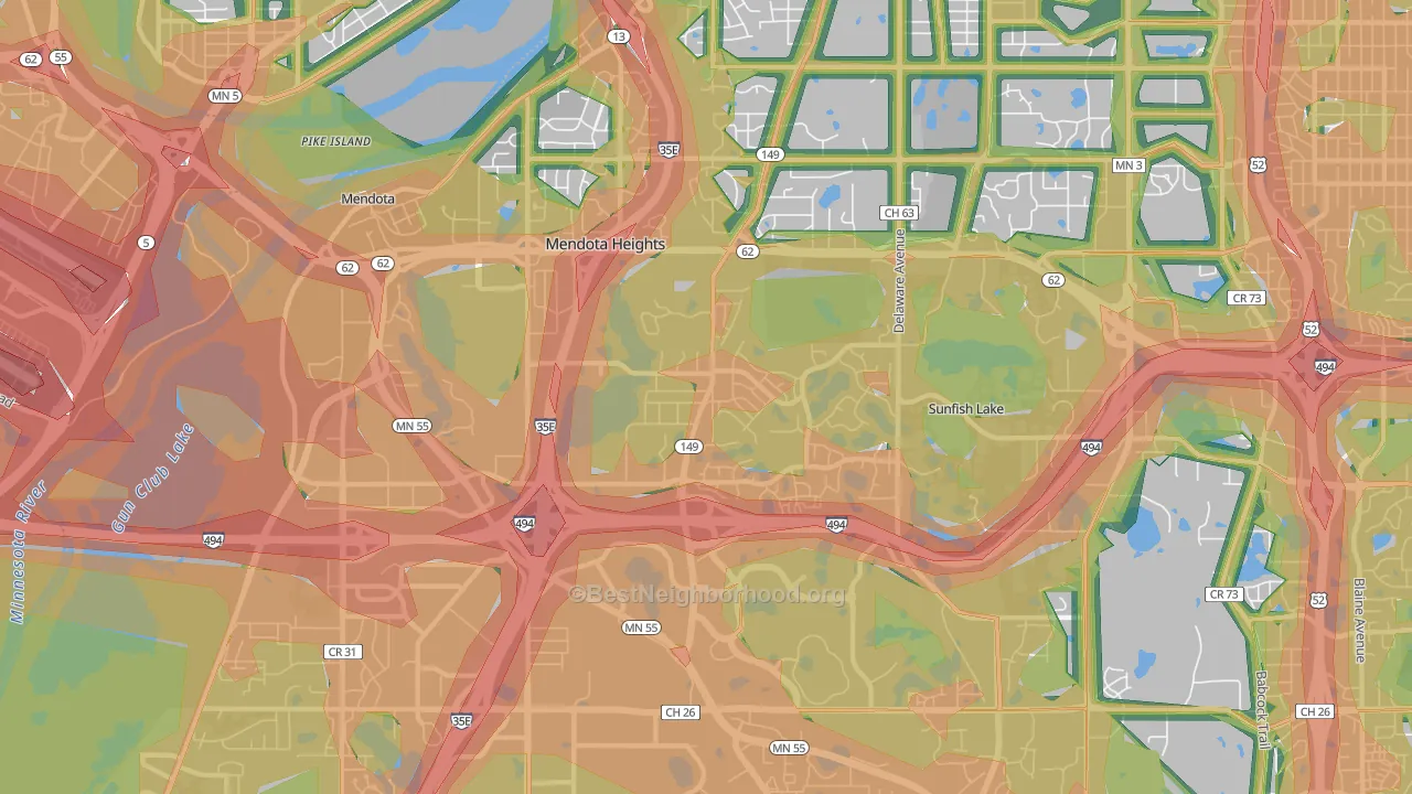 55120, MN Map of Noise Levels in 55120