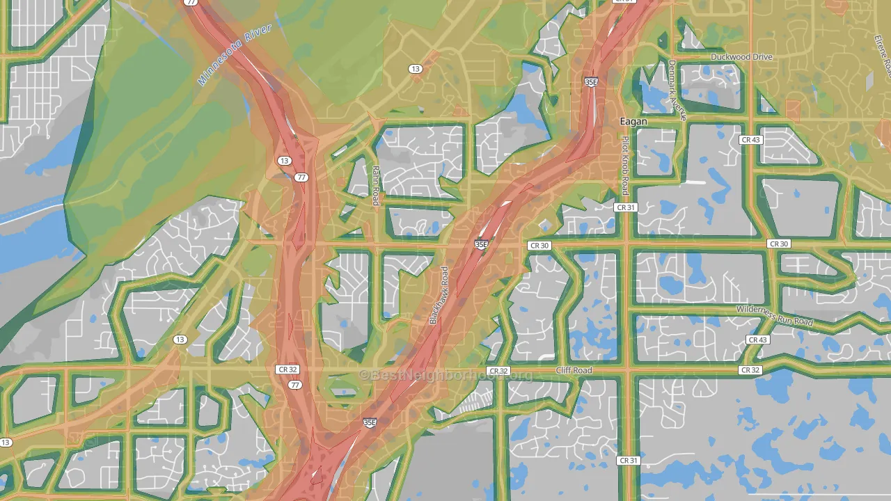 55122, MN Map of Noise Levels in 55122