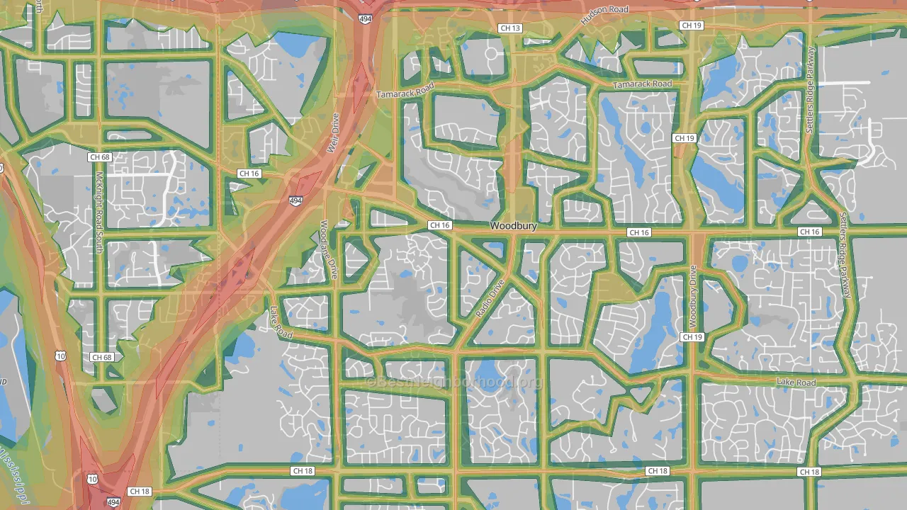 55125, MN Map of Noise Levels in 55125