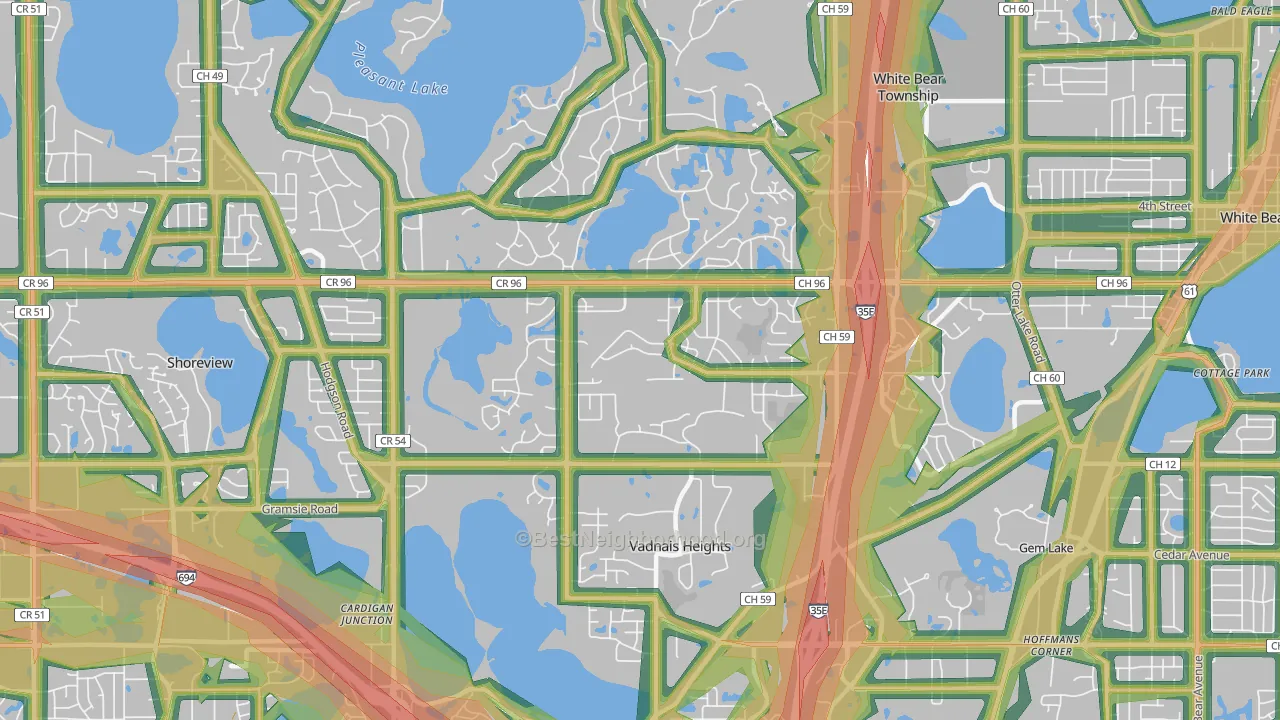 55127, MN Map of Noise Levels in 55127