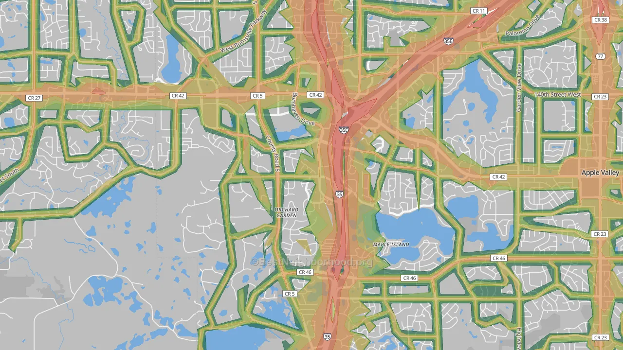 55306, MN Map of Noise Levels in 55306