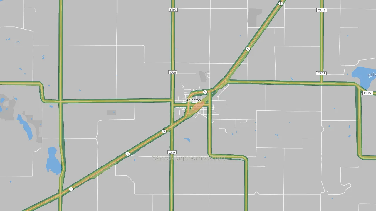 55307, MN Map of Noise Levels in 55307