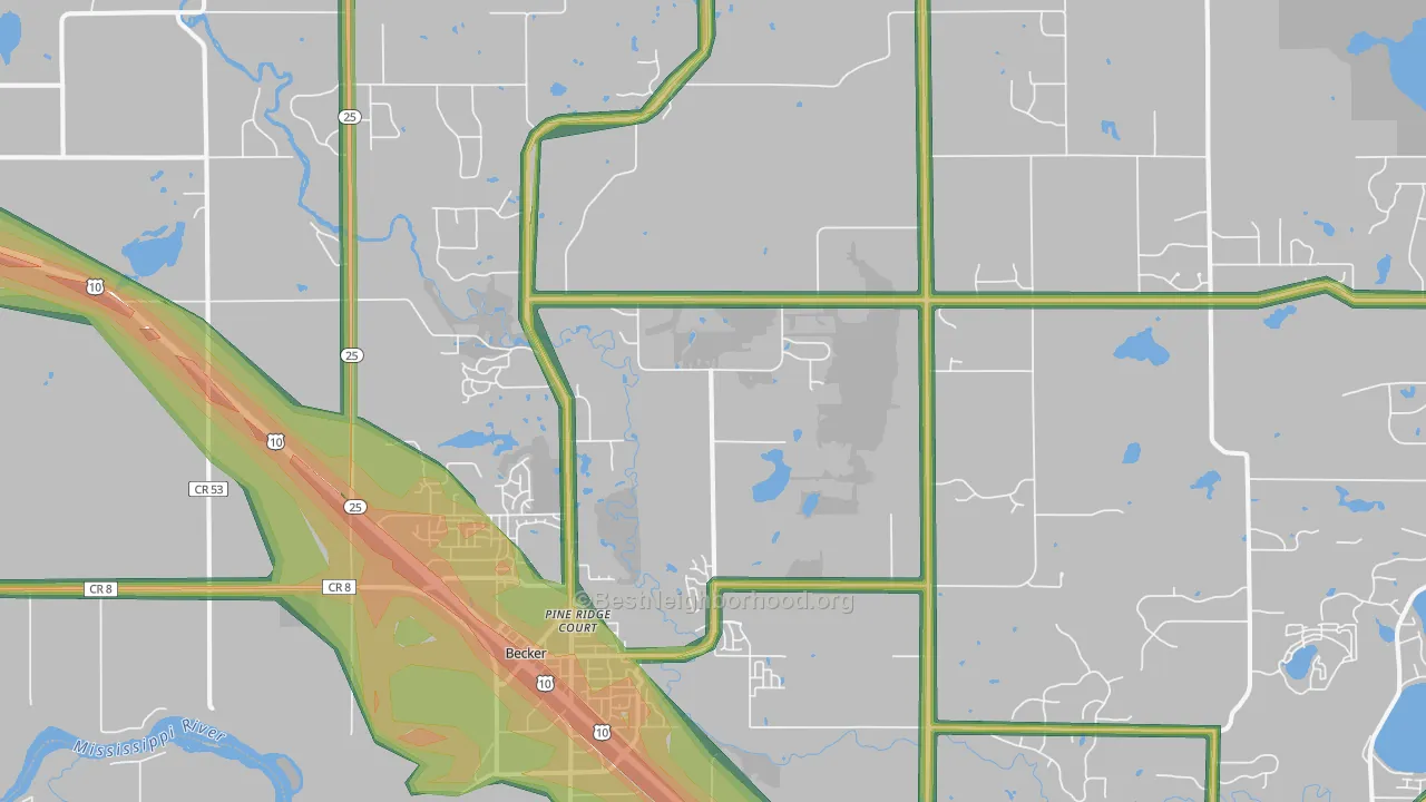 55308, MN Map of Noise Levels in 55308