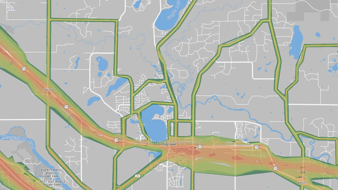 55309, MN Map of Noise Levels in 55309