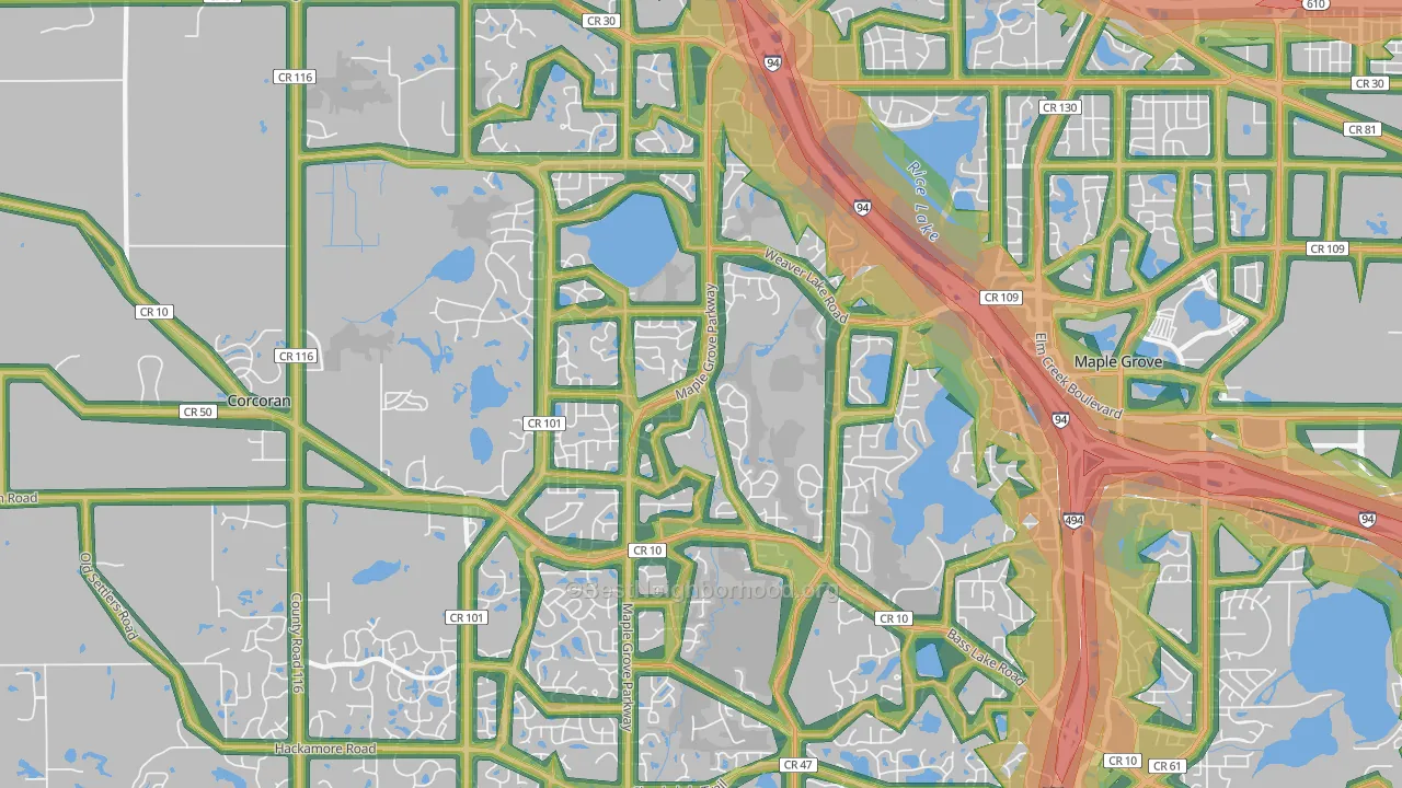 55311, MN Map of Noise Levels in 55311