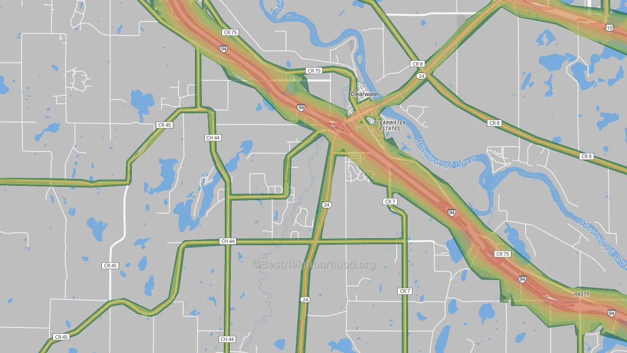 55320, MN Map of Noise Levels in 55320
