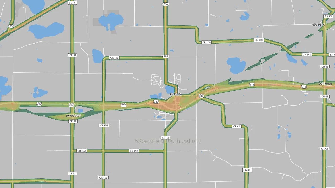 55322, MN Map of Noise Levels in 55322