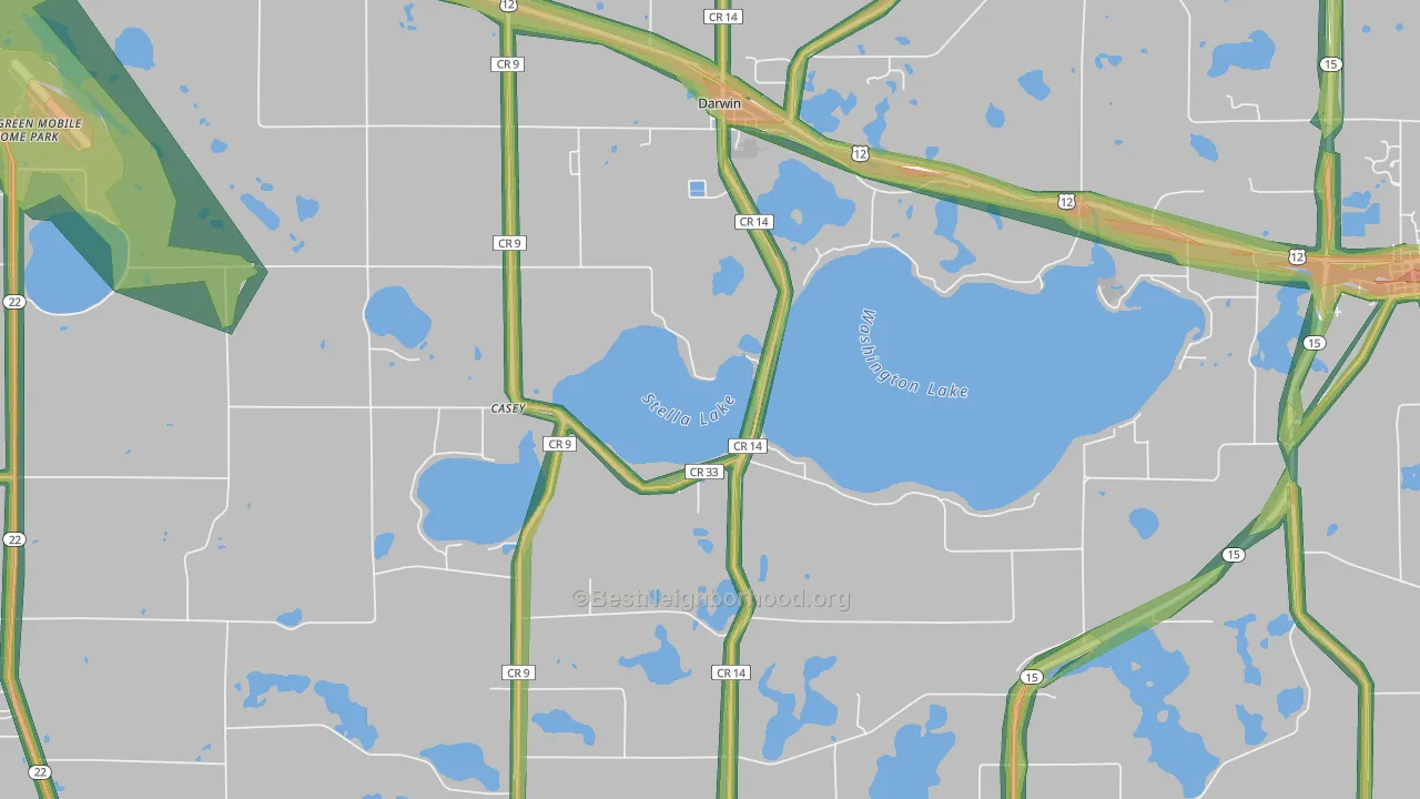 55324, MN Map of Noise Levels in 55324
