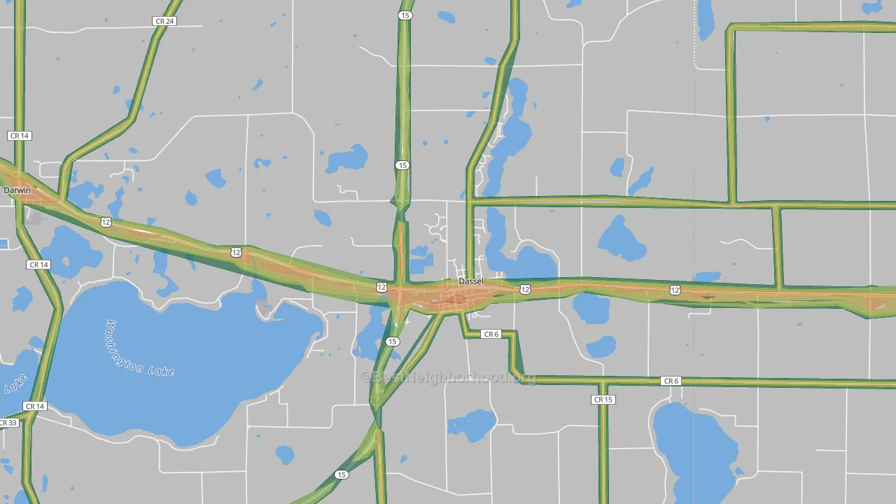 55325, MN Map of Noise Levels in 55325