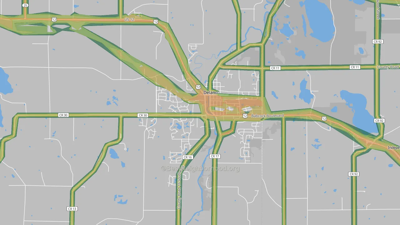 55328, MN Map of Noise Levels in 55328