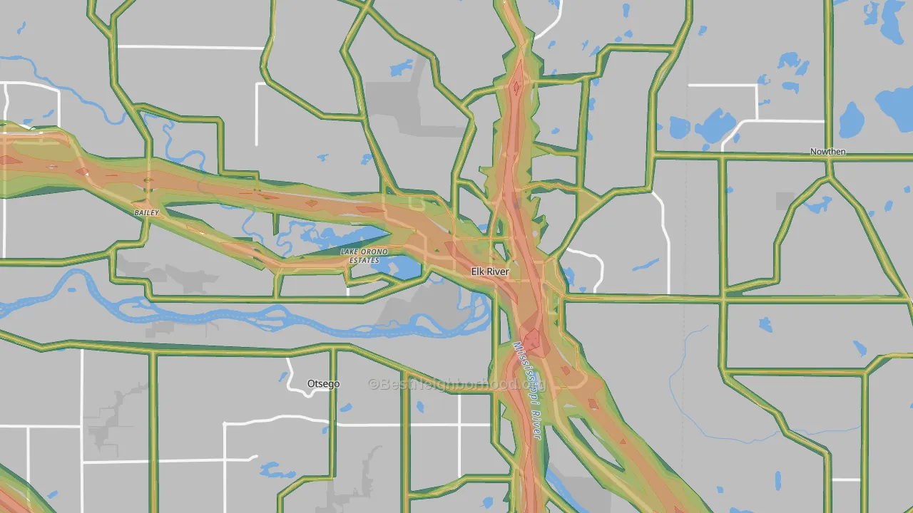 55330, MN Map of Noise Levels in 55330
