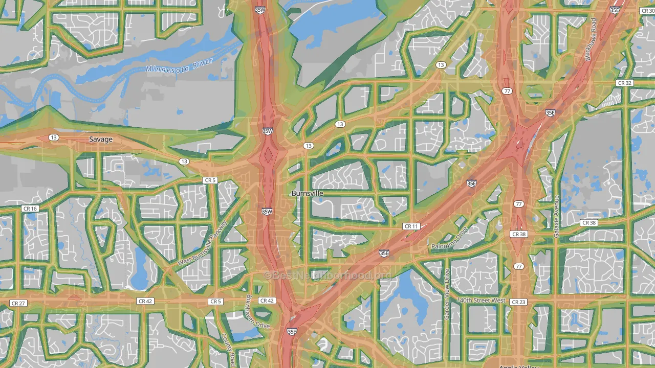 55337, MN Map of Noise Levels in 55337