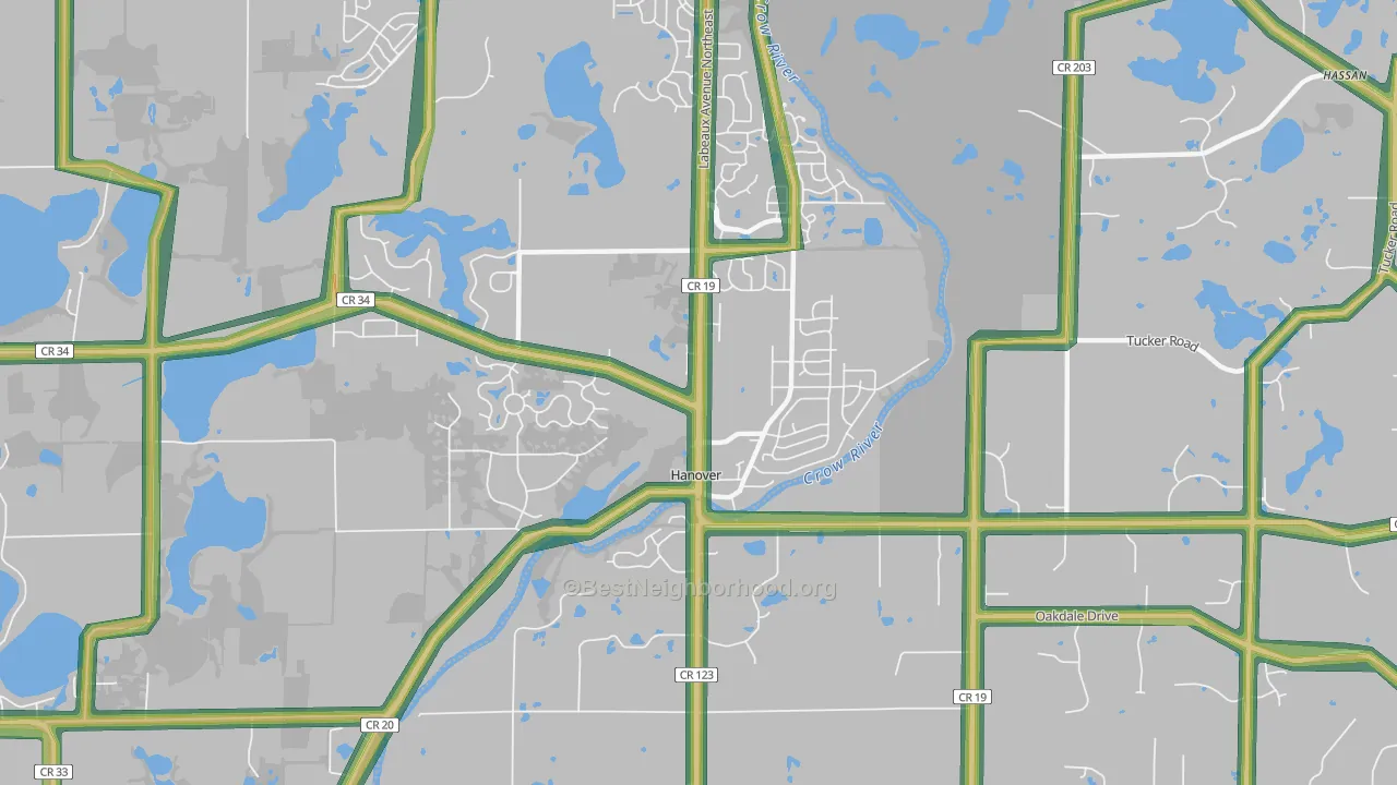 55341, MN Map of Noise Levels in 55341