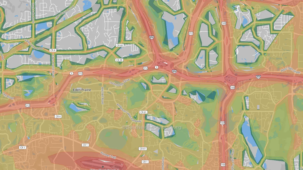 55344, MN Map of Noise Levels in 55344